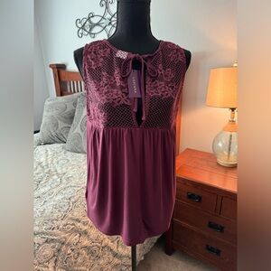Brand New with Tags! Lascana tank top, medium, burgundy